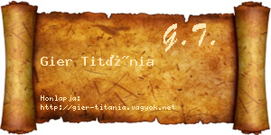 Gier Titánia névjegykártya
